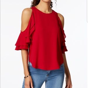 Brand new Karen Kane Ruffle top